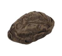 Replacement Natural Human Hair Topper With Grey Man Toupee Men's Capillary Prothesis Swiss Lace PU Indian Wigs for Men Systems(7#)