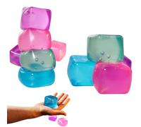 Replacement NeeDoh 4Pcs Ice Cube Squishy Toys -Stress Relief Cube Sensory Toy for Kids & Adults, Sensory Balls Squishy Fidget Toys, ice cubes squishy, Autism Toys for Anxiety Relief Stress Balls Cube