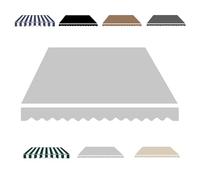 Replacement ning Fabric 2.0m-5m Waterproof Polyester Canopy Retractable Cover for Balcony Light Gray W300 x H250cm - Outdoor e Solut