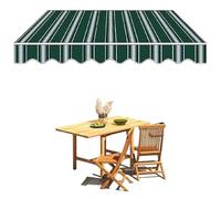 Replacement ning Fabric 4x3/5x3/6x Sune Material for Patio nings Manual Retractable Canopy Green Stripe Canvas (3.5x/12x10ft)