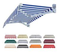 Replacement ning Fabric 8'x5' 10'x5' 12'x8' 16'x10' UV Resistant Sun e Cloth for Retractable nings Outdoor Patio Canopy Cover (Blue White 4.5x2.5m 15x8ft)