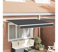 Replacement ning Fabric, Anthracite, 2.5x2m, 240g/m², Water-Resint & UV-Resint, with Valance for Balcony, Terrace, Garden, Sun Protect