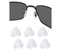 Replacement Nose Pads for Oakley Socket 5.5 OX3218/Socket 5.0 OX3217/Socket Ti OX5019/Steel Plate OX3222/Contrail Eyeglasses, Clear - 6 Pairs, 0