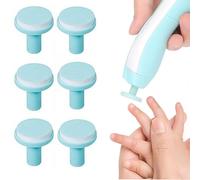 Replacement Pads for Electric Nail Clippers, 6 Pieces Spare Parts for Children's Electric Nail Files, Suitable for Children from 12 Months, Safe and Easy to Use, Bright Colours (Blue)