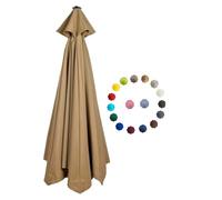 Replacement Parasol Canopy 2.0/2.3/2.7/3.0m Patio Umbrella Replacement Canopy 6 Arms/8 Arms Canopy Replacement Cover for Garden Market Beach Umbrella (Color : Brown, Size : 2.7m/9FT-6Ribs)