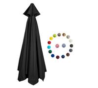 Replacement Parasol Canopy 2.0/2.3/2.7/3.0m Patio Umbrella Replacement Canopy 6 Arms/8 Arms Canopy Replacement Cover for Garden Market Beach Umbrella (Color : Black, Size : 3.0m/10FT-6Ribs)
