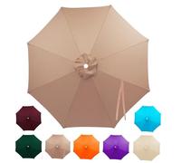 Replacement Parasol Canopy 2/2.3/2.5/2.7/3.0/3.5m 6/8 Ribs, Heavy Duty Waterproof Garden Umbrella Fabric Cover, Outdoor Patio Cantilever Sunshade, Anti-UV (Canopy Only)(Champagne,3.0m/6 Arms)