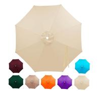 Replacement Parasol Canopy 2/2.3/2.5/2.7/3.0/3.5m 6/8 Ribs, Heavy Duty Waterproof Garden Umbrella Fabric Cover, Outdoor Patio Cantilever Sunshade, Anti-UV (Canopy Only)(Beige,3.0m/8 Arms)