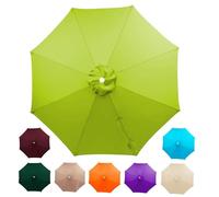 Replacement Parasol Canopy 2/2.3/2.5/2.7/3.0/3.5m 6/8 Ribs, Heavy Duty Waterproof Garden Umbrella Fabric Cover, Outdoor Patio Cantilever Sunshade, Anti-UV (Canopy Only)(Grass Green,3.5m/8 Arms)