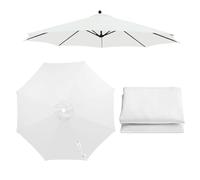 Replacement Parasol Canopy 2/2.3/2.7/3.0m UV Protection, Waterproof Garden Umbrella Cover for 6/8 Arms, Cantilever Patio Parasol Top Fabric Cover for Deck Backyard Pool(Pure White,8Arms/2.8m)