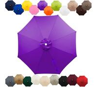 Replacement Parasol Canopy 2m 2.7m 3.0m 4m, 6/8 Ribs Garden Umbrella Replacement Cover Waterproof, UV Protection Outdoor Parasol Fabric for Patio Market(Purple,8.2FT/2.50m (8-RIBS))