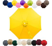 Replacement Parasol Canopy 2m 2.7m 3.0m 4m, 6/8 Ribs Garden Umbrella Replacement Cover Waterproof, UV Protection Outdoor Parasol Fabric for Patio Market(Yellow,6.6FT/2.0m (8-RIBS))