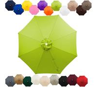 Replacement Parasol Canopy 2m 2.7m 3.0m 4m, 6/8 Ribs Garden Umbrella Replacement Cover Waterproof, UV Protection Outdoor Parasol Fabric for Patio Market(Green,8.8FT/2.70m (8-RIBS))