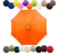 Replacement Parasol Canopy 2m 2.7m 3.0m 4m, 6/8 Ribs Garden Umbrella Replacement Cover Waterproof, UV Protection Outdoor Parasol Fabric for Patio Market(Orange,7FT/2.15m (8-RIBS))