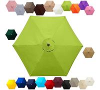 Replacement Parasol Canopy 2m 2.7m 3.0m 4m, 6/8 Ribs Garden Umbrella Replacement Cover Waterproof, UV Protection Outdoor Parasol Fabric for Patio Market(Green,9.2FT/2.80m (6-RIBS))