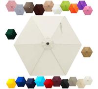 Replacement Parasol Canopy 2m 2.7m 3.0m 4m, 6/8 Ribs Garden Umbrella Replacement Cover Waterproof, UV Protection Outdoor Parasol Fabric for Patio Market(Pure White,9.2FT/2.80m (6-RIBS))