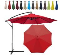 Replacement Parasol Canopy, 2m/2.7m/300cm, 6 Arms/8 Arms, Sun Umbrella Replacement Cloth, Polyester UV Protection Market Table Umbrella Canopy, Parasol Umbrella Replacement Cover(Color:Red,Size:8 ribs