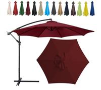 Replacement Parasol Canopy, 2m/2.7m/300cm, 6 Arms/8 Arms, Sun Umbrella Replacement Cloth, Polyester UV Protection Market Table Umbrella Canopy, Parasol Umbrella Replacement Cover(Color:Burgundy,Size:6