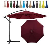 Replacement Parasol Canopy, 2m/2.7m/300cm, 6 Arms/8 Arms, Sun Umbrella Replacement Cloth, Polyester UV Protection Market Table Umbrella Canopy, Parasol Umbrella Replacement Cover(Color:Burgundy,Size:8