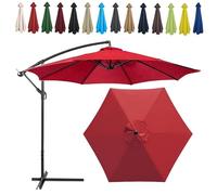 Replacement Parasol Canopy, 2m/2.7m/300cm, 6 Arms/8 Arms, Sun Umbrella Replacement Cloth, Polyester UV Protection Market Table Umbrella Canopy, Parasol Umbrella Replacement Cover(Color:Red,Size:6 ribs