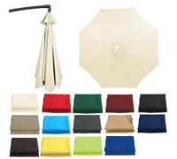 Replacement Parasol Canopy - 2m 2.7m 3m - Round Patio Umbrella Replacement Fabric Cloth Fit 6/8 Ribs Standard, Cantilever & Balcony Parasols (Color : Off-white, Size : 8 ribs-3m(9.8ft))