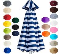 Replacement Parasol Canopy 2m-4m 6/8-Arms, Waterproof Garden Umbrella Replacement Cover, UV Protection Polyester Fabric, Heavy Duty Sun Shade Cloth for Outdoor Patio Market Table