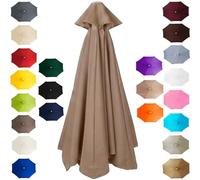 Replacement Parasol Canopy 2m-4m 6/8-Arms, Waterproof Garden Umbrella Replacement Cover, UV Protection Polyester Fabric, Heavy Duty Sun Shade Cloth for Outdoor Patio Market Table