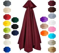 Replacement Parasol Canopy 2m-4m 6/8-Arms, Waterproof Garden Umbrella Replacement Cover, UV Protection Polyester Fabric, Heavy Duty Sun Shade Cloth for Outdoor Patio Market Table