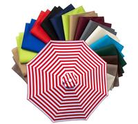 Replacement Parasol Canopy 2m to 4m, Waterproof Polyester Patio Umbrella Replacement Cloth for 6/8 Arms, Sunshade Garden Parasol Fabric Cover, UV Protection(Red and White,2.5m (8.2FT) - 8 Ribs)