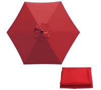 Replacement Parasol Canopy 6/8 Ribs Garden Parasol Umbrella UV Protective Polyester Canopy Replacement Parasol Fabric Cover (Canopy Only)(Color:Red,Size:6 ribs-2m(6.5ft))
