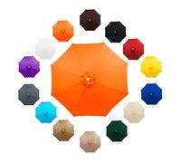 Replacement Parasol Canopy, 6 Arms/8 Arms 2.0m, 2.7m, 3.5m, Garden Umbrella Replacement Cover, UV Protection, Waterproof, for Yard, Beach Garden Umbrella, Canopy Only, Beige(Orangr,4.0m/8-ribs)