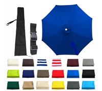 Replacement Parasol Canopy, 6 Arms/8 Arms Umbrella Replacement Cloth 4m/3.5m/3m/2.7m/2.5m/2.3m/2m Patio for Beach Pool Lawn Backyard Deck Waterproof(Royal blue,6-RIBS:2m/6.5ft)