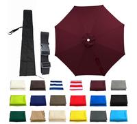 Replacement Parasol Canopy, 6 Arms/8 Arms Umbrella Replacement Cloth 4m/3.5m/3m/2.7m/2.5m/2.3m/2m Patio for Beach Pool Lawn Backyard Deck Waterproof(Burgundy,8-RIBS:2.5m/8.2ft)