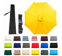 Replacement Parasol Canopy, 6 Arms/8 Arms Umbrella Replacement Cloth 4m/3.5m/3m/2.7m/2.5m/2.3m/2m Patio for Beach Pool Lawn Backyard Deck Waterproof(Yellow,6-RIBS:2m/6.5ft)