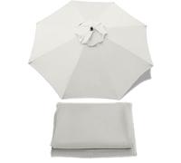 Replacement Parasol Canopy 6 Ribs, Replacement Parasol Umbrella Cover Market Table Umbrella Replacement Cloth 2.5m 2.7m 3.0 m fabric cover for Garden Umbrella Anti-ultraviolet(Color:Cream White,Size:8
