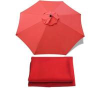 Replacement Parasol Canopy 6 Ribs, Replacement Parasol Umbrella Cover Market Table Umbrella Replacement Cloth 2.5m 2.7m 3.0 m fabric cover for Garden Umbrella Anti-ultraviolet(Color:Red,Size:6 ribs-2.