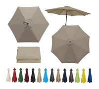 Replacement Parasol Canopy Cover - UV Protective Waterproof for 200cm 270cm 300cm Umbrellas - Fits 6/8 Ribs - Ideal Outdoor Garden & Market Shade Solution