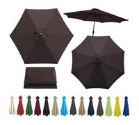 Replacement Parasol Canopy Cover - UV Protective Waterproof for 200cm 270cm 300cm Umbrellas - Fits 6/8 Ribs - Ideal Outdoor Garden & Market Shade Solution