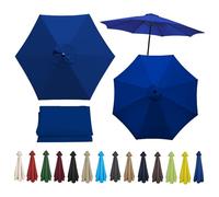 Replacement Parasol Canopy Cover - UV Protective Waterproof for 200cm 270cm 300cm Umbrellas - Fits 6/8 Ribs - Ideal Outdoor Garden & Market Shade Solution