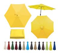 Replacement Parasol Canopy Cover - UV Protective Waterproof for 200cm 270cm 300cm Umbrellas - Fits 6/8 Ribs - Ideal Outdoor Garden & Market Shade Solution