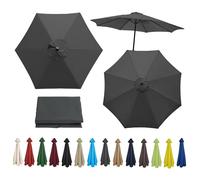 Replacement Parasol Canopy Cover - UV Protective Waterproof for 200cm 270cm 300cm Umbrellas - Fits 6/8 Ribs - Ideal Outdoor Garden & Market Shade Solution