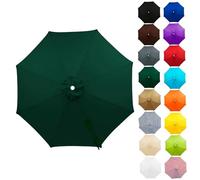 Replacement Parasol Canopy, Sunshade Umbrella Cloth, Replacement Top, Waterproof UV Protection, Roof Canopy Only, 6 Ribs/8 Risen, for Outdoor, Garden(Dark green,2.7m/6-Ribs)