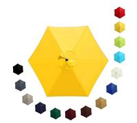Replacement Parasol Canopy Waterproof, Large Weatherproof UV-Anti Patio Umbrella Fabric, Garden Outdoor Pool Beach Parasol Replacement Top Cover for 2.0m 2.30m 2.7m 3.0m 6/8 Ribs(Yellow,2.30m/6 Arms)