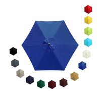 Replacement Parasol Canopy Waterproof, Large Weatherproof UV-Anti Patio Umbrella Fabric, Garden Outdoor Pool Beach Parasol Replacement Top Cover for 2.0m 2.30m 2.7m 3.0m 6/8 Ribs(Royal blue,2.7m/6 Arm