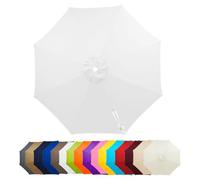 Replacement Parasol Canopy, Waterproof Polyester Patio Umbrella Replacement Canopy 2m-4m, Sunshade Garden Parasol Fabric Cover With 6/8 Arms, UV Protection(Pure White,2.3m - 8 Ribs)