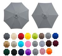 Replacement Parasol Canopy With Top Vent, 2-4m 6/8-Arms Garden Umbrella Cover, UV Protective Waterproof Replacement Fabric For Patio Beach Pool Market Backyard (Canopy Fabric Only)