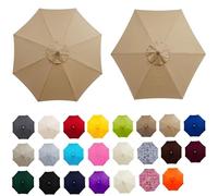 Replacement Parasol Canopy With Top Vent, 2-4m 6/8-Arms Garden Umbrella Cover, UV Protective Waterproof Replacement Fabric For Patio Beach Pool Market Backyard (Canopy Fabric Only)