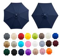 Replacement Parasol Canopy With Top Vent, 2-4m 6/8-Arms Garden Umbrella Cover, UV Protective Waterproof Replacement Fabric For Patio Beach Pool Market Backyard (Canopy Fabric Only)