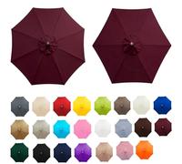 Replacement Parasol Canopy With Top Vent, 2-4m 6/8-Arms Garden Umbrella Cover, UV Protective Waterproof Replacement Fabric For Patio Beach Pool Market Backyard (Canopy Fabric Only)