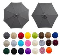 Replacement Parasol Canopy With Top Vent, 2-4m 6/8-Arms Garden Umbrella Cover, UV Protective Waterproof Replacement Fabric For Patio Beach Pool Market Backyard (Canopy Fabric Only)